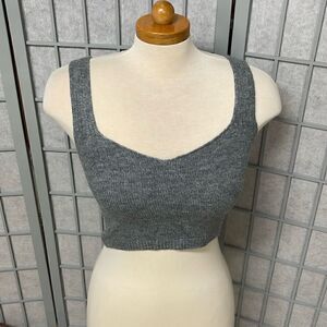 Dynamite Sweater Sleeveless Tank Top, Grey, Size Small